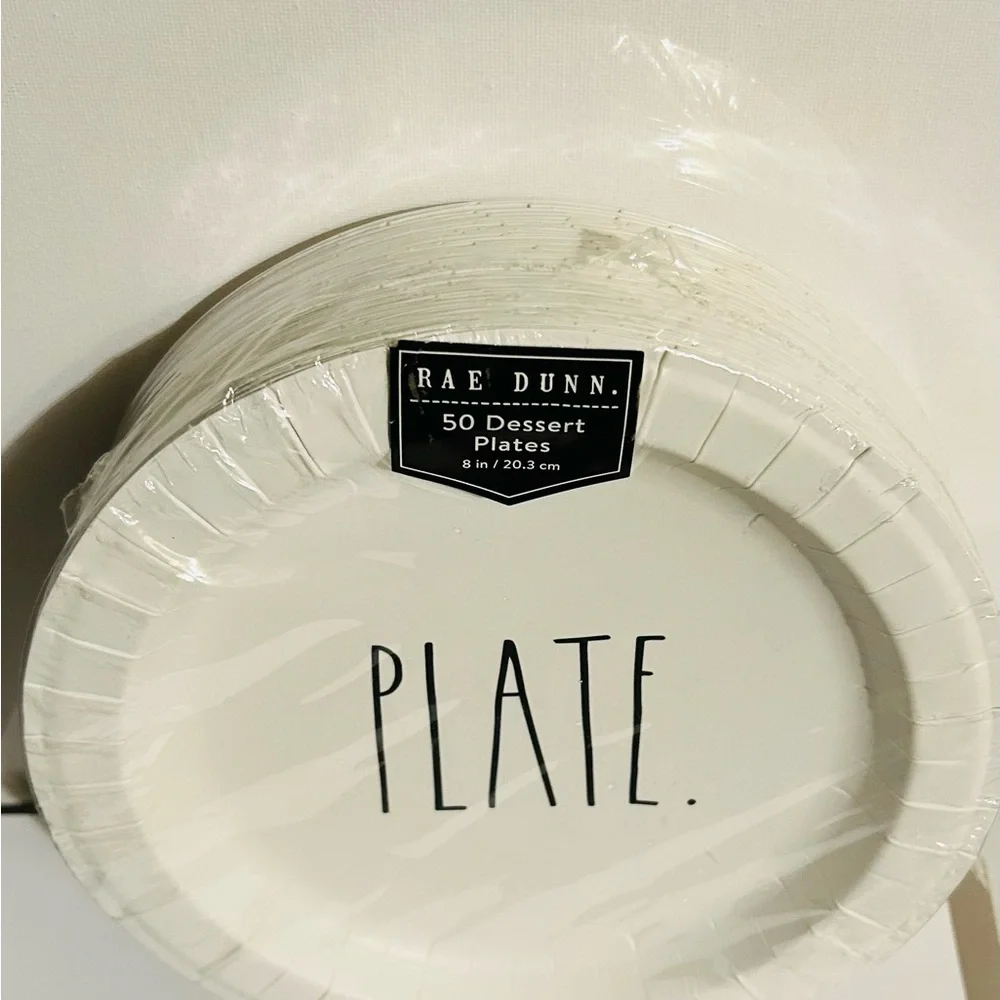 Rae Dunn White Disposable Plates Minimalist Design